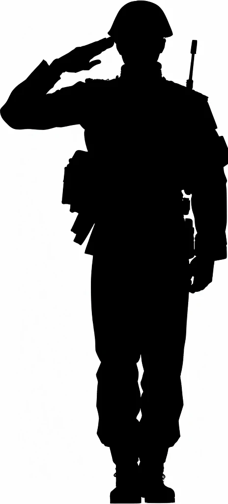 contour of a soldier saluting for his service, Shrink the whole body, character contour, detailed contour, single contour figure, Long-distance full-body view, female cyborg black contour, black contour, anthropomorphic contour, eerie person contour, contour!!!, Long-distance full-body photo, contour of a man, strong contour, human contour, Full body close-up