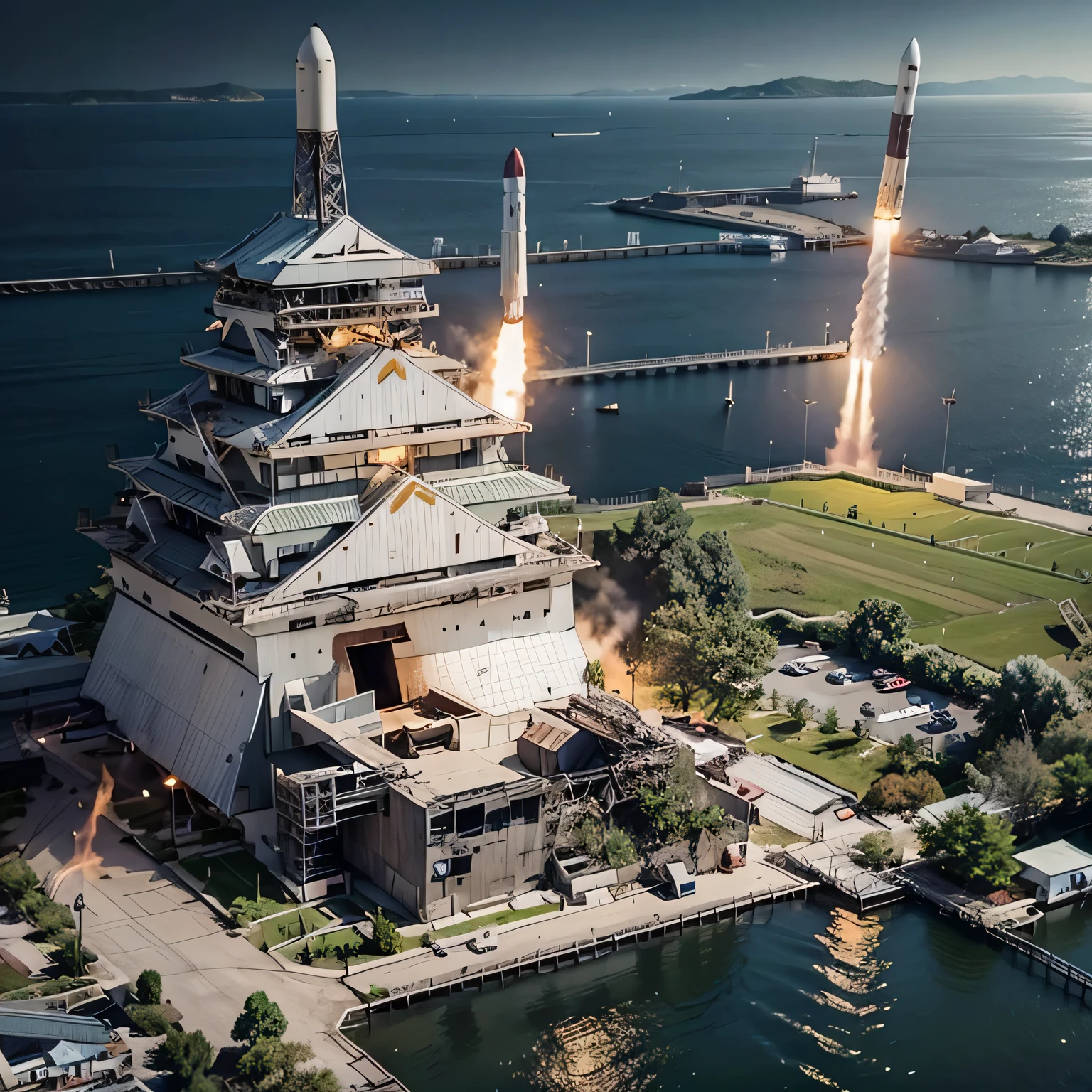 best quality, ultra-detailed, (rocket launch site:1.3),