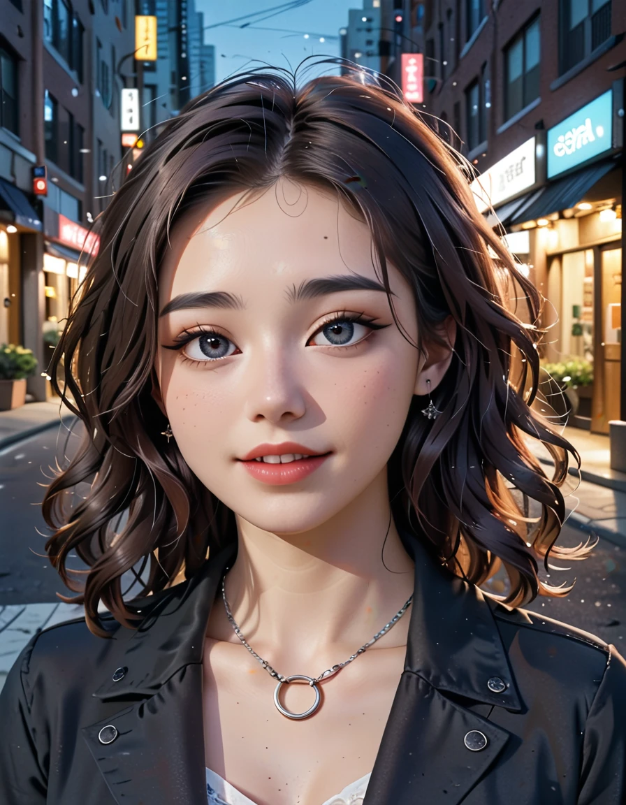 score_9,score_8_up,score_7_up,fine details in everything,KOREAN,KPOP, portrait,(shadows:1.4),night,Dark Alleyways,o-ring,A stunning American girl with intoxicated eyes and wavy hair stands outdoors. Her skin is flawless, glowing with natural beauty. She has a perfectly structured face with sharp features and a captivating smile. She is impeccably dressed, wearing a stylish, well-fitted outfit that complements her figure. The background features a picturesque outdoor setting, possibly a lush park or a vibrant cityscape, enhancing her elegance and charm.