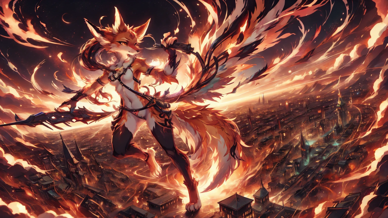 anime girl,tennage girl 18 years old, anime style, cute hatsune miku x white kitsune, shy girl , kitsune ears, dark natasha art, city landscape, art by vixen aztra, full body high definition in details the best image quality, add_detail:1  kitsune in hell add_detail:1, overpower girl add_detail:1