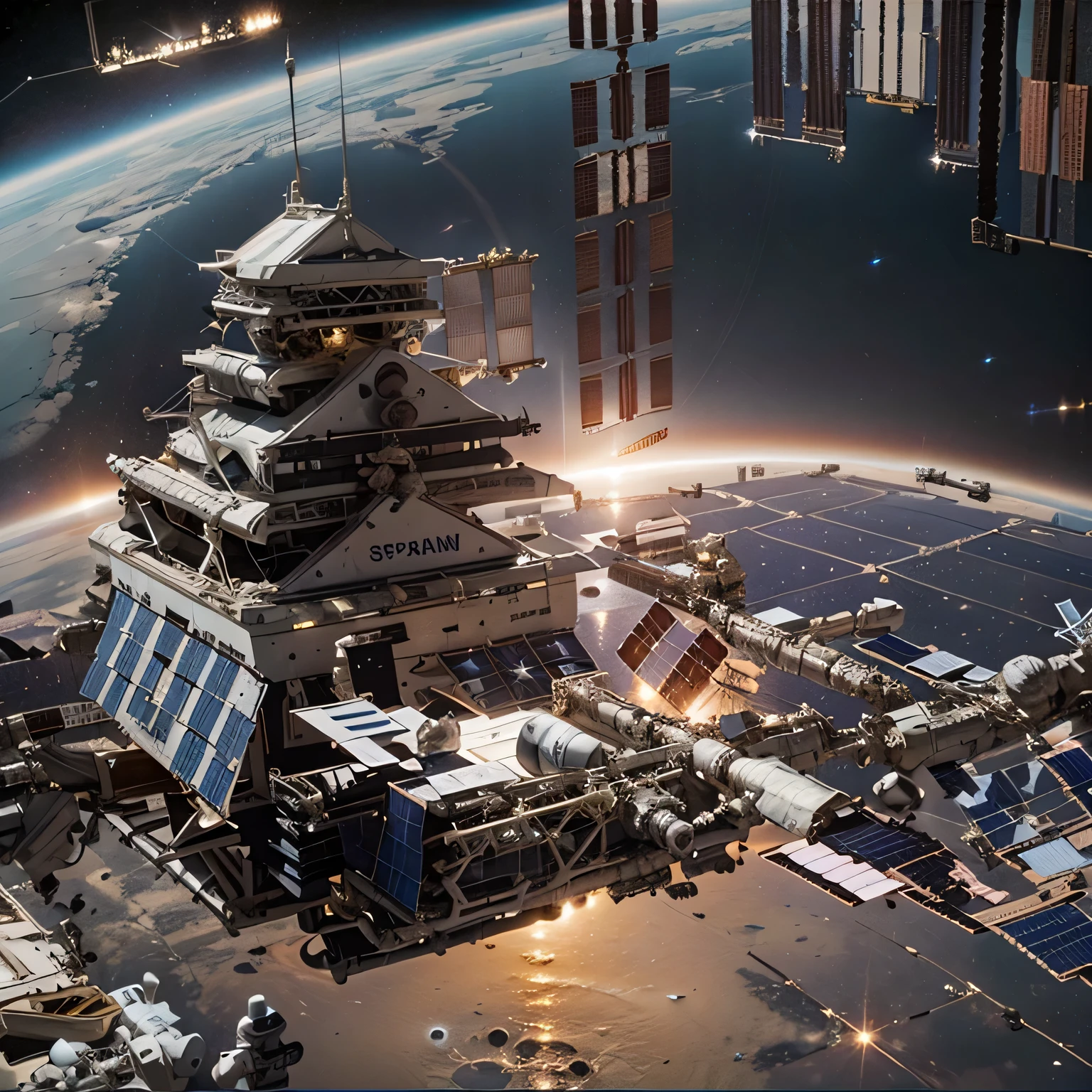 best quality, ultra-detailed, (space station:1.3), space