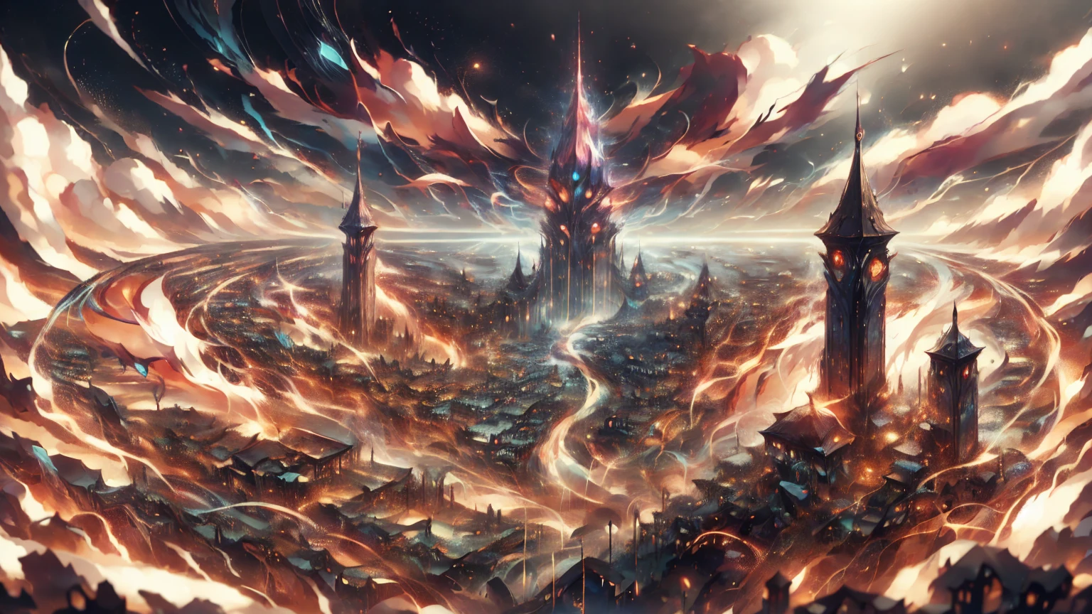 anime girl,tennage girl 18 years old, anime style, cute hatsune miku x white kitsune, shy girl , kitsune ears, dark natasha art, city landscape, art by vixen aztra, full body high definition in details the best image quality, add_detail:1 kitsune in hells add_detail:1, volando desde el cielo observa una ciudad, apunto de diaparar un rayo solar con su brazo izquierdo add_detail:1