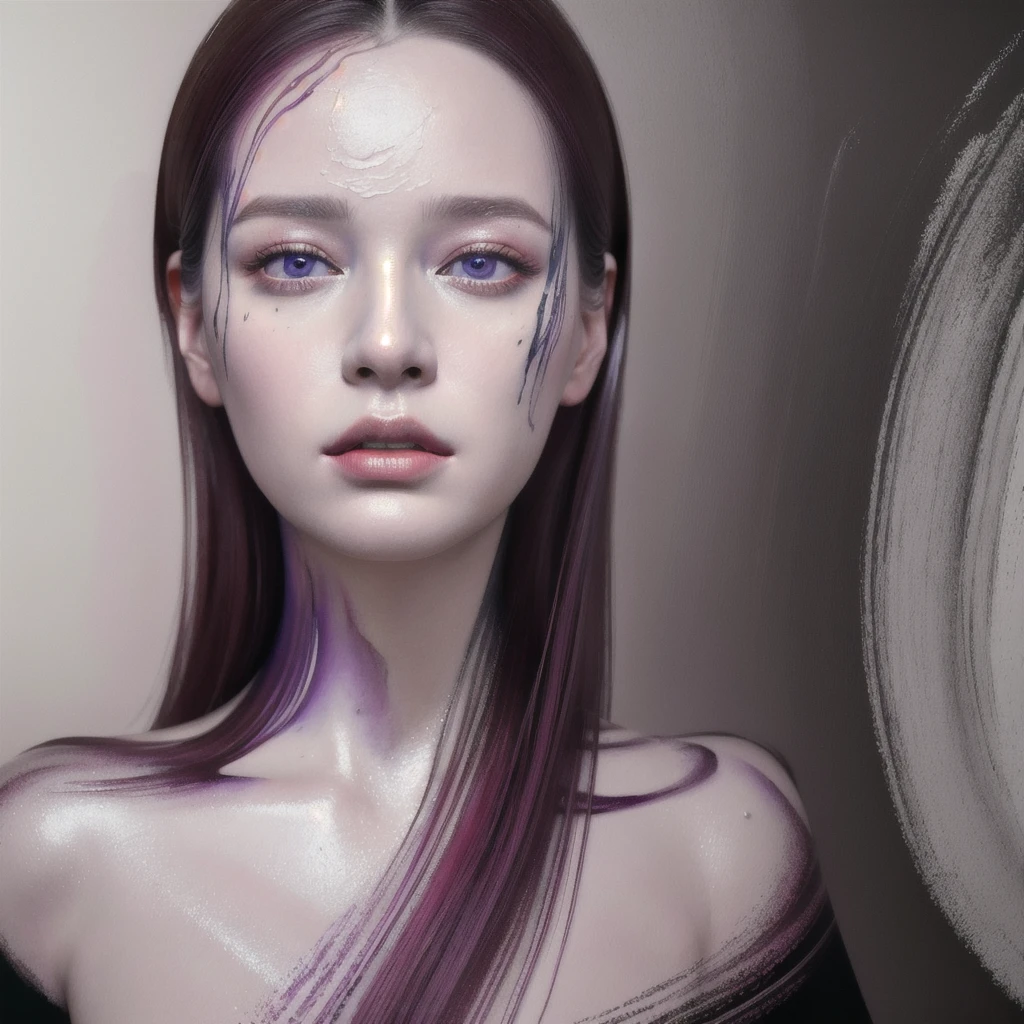 Android Beauty, Powerful paintings inspired by Francis Bacon, Ultra-realistic surrealism, Hyperrealism, fear, art, hyper real painting, Realistic illustration painting, カラフルなHyperrealism, Hyper-realistic digital art