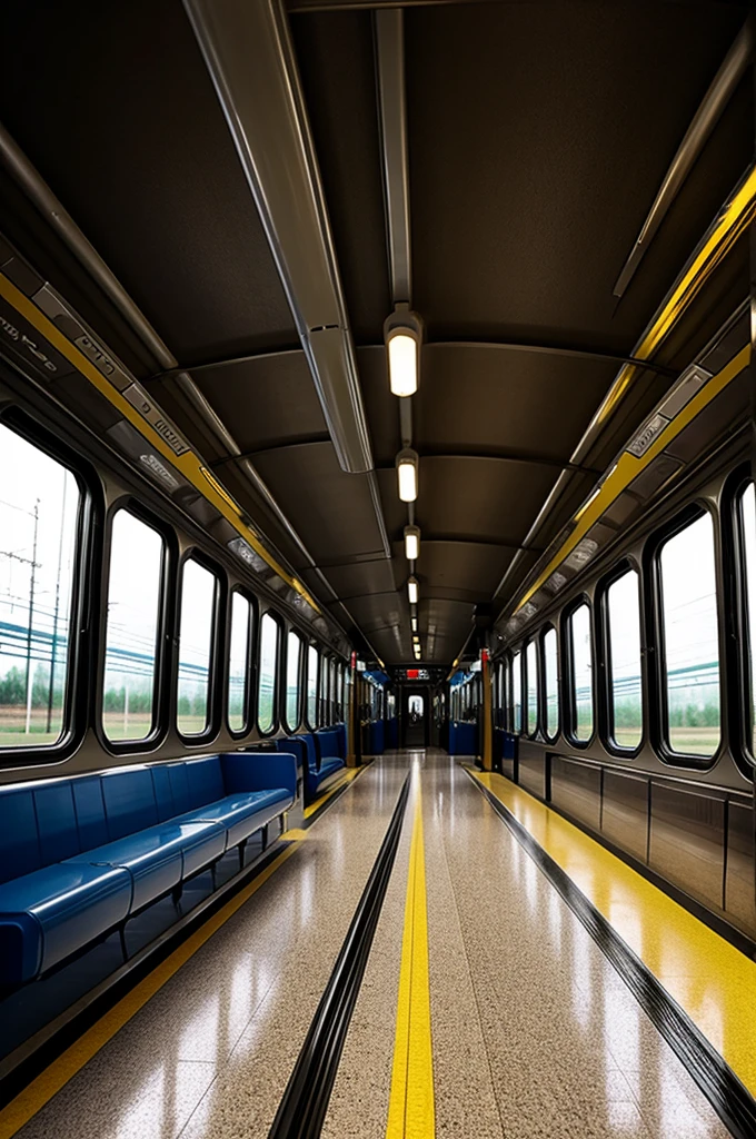 2 vanishing points inside a train