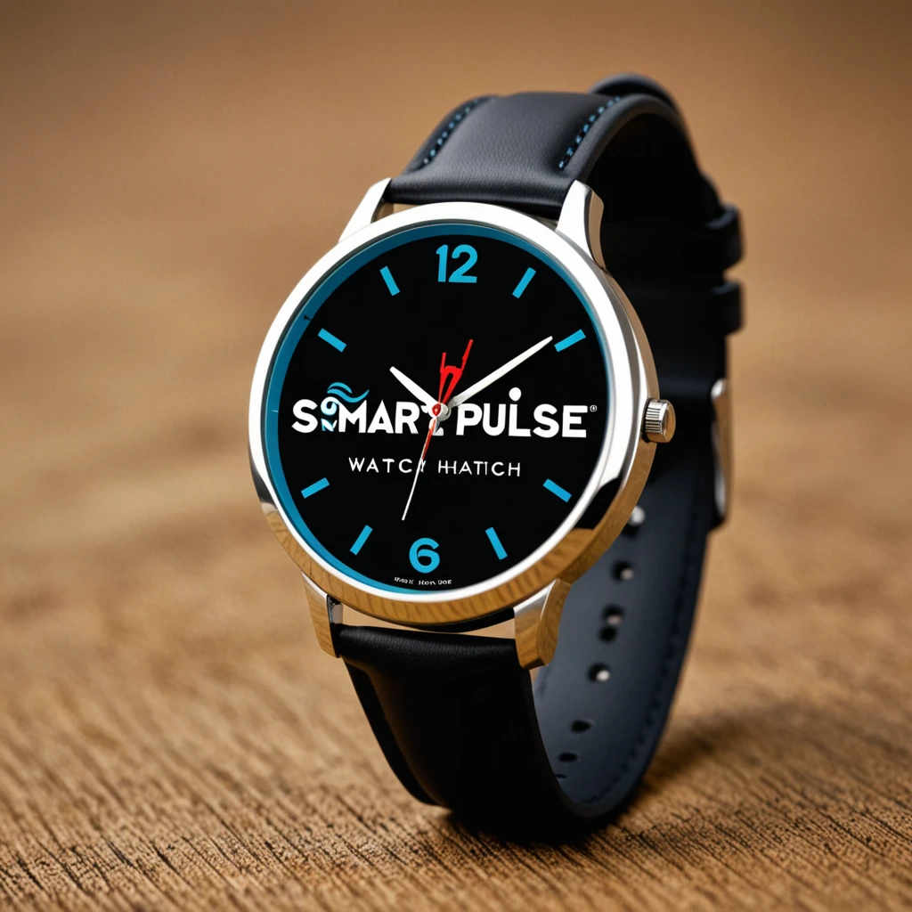 an attractive brand logo for 'SmartPulse watch'  with using words