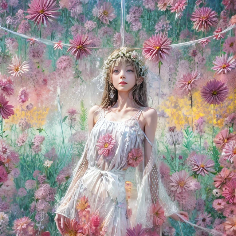 Crimson, White in Pearly RainbowColors,ExtremelyDetailed(ProfessionalPhoto of Girl Floating in the Sky:1.37)ZoomLayer{Stunning|Mystic|GodRays|Haze}, 280th floor infinity pool, Tallest building in the urban forest {Carnation|Tulips|(Rose)}, (Masterpiece 8K TopQuality:1.2), (ExtremelyDetailed NOGIZAKA face and Eyes:1.37)ElaboratePupils with (SparklingHighlights:1.28) DoubleEyelids with Voluminous LongEyelashes RosyCheeks (Joyful Expressions LifeLike Rendering)MotionBlur BREAK Detailed impeccable Radiant PearlSkin with Transparency White(Skinny SchoolSwimwear) {(HiddenHand)|((Corrected BabyLike Hand))} (Whole Body Proportions and all limbs are Anatomically Accurate), FlowerWreath WrappedBody Full of Flowers Covering girl's body {(Dazzling RainbowColorHorizon)|ColorfulSky|ColoredClouds|(Starly Particles)}(extra limbs:-1.4)(Not Detailed Face:-1.4)(Not Detailed Hand:-1.4)