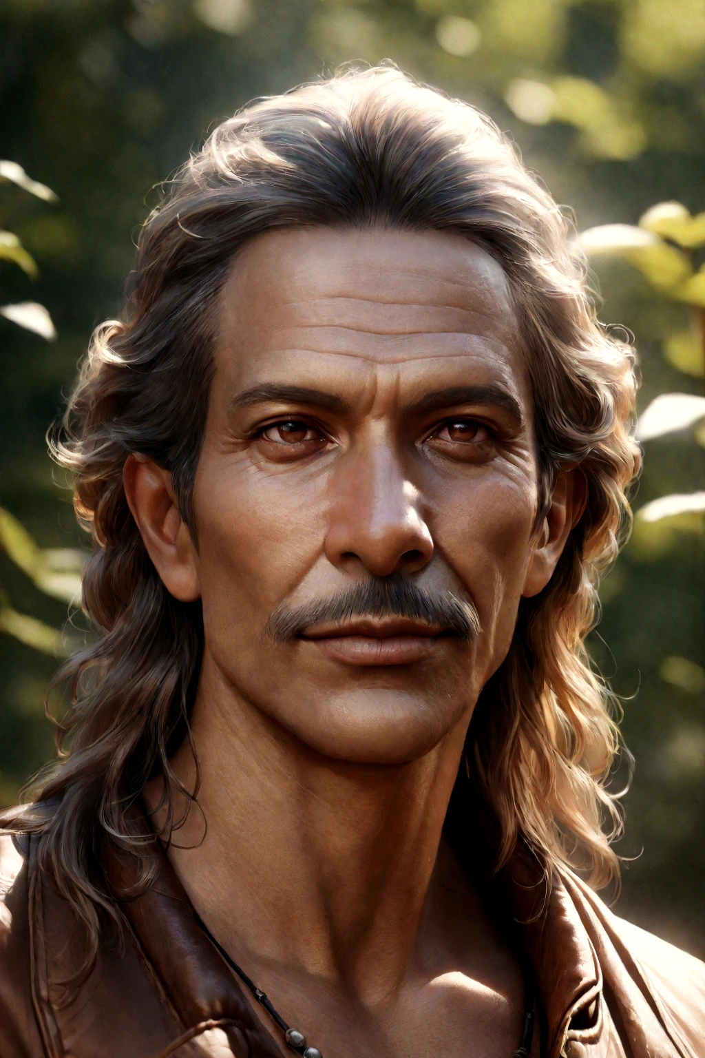 a confident man, short brown hair, rugged, (best quality,4k,8k,highres,masterpiece:1.2),ultra-detailed,(realistic,photorealistic,photo-realistic:1.37),natural lighting, perfect sunny day, [smiling], close-up, looking directly at camera, outdoor, natural background, warm tones, sem nenhuma barba e sem sobrancelhas neutras 