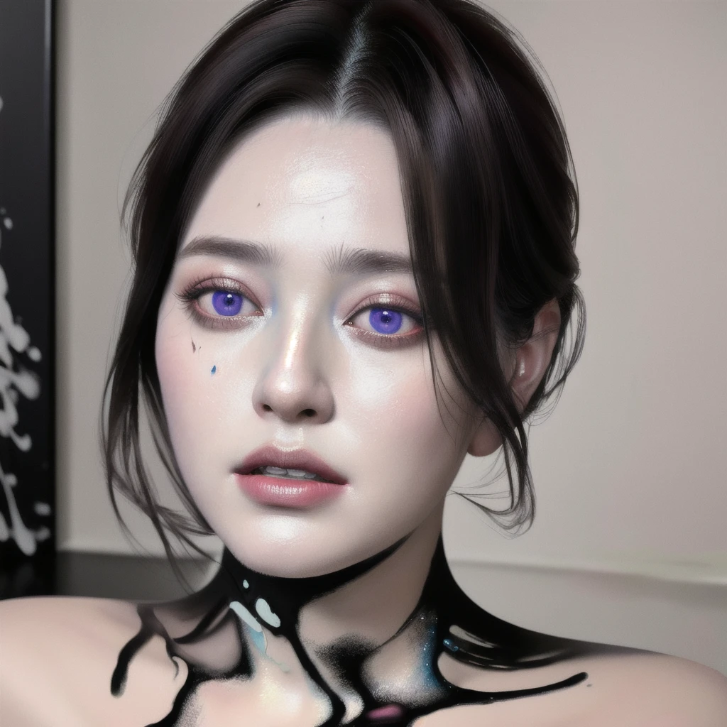 Android Beauty, Powerful paintings inspired by Francis Bacon, Ultra-realistic surrealism, Hyperrealism, fear, art, hyper real painting, Realistic illustration painting, カラフルなHyperrealism, Hyper-realistic digital art
