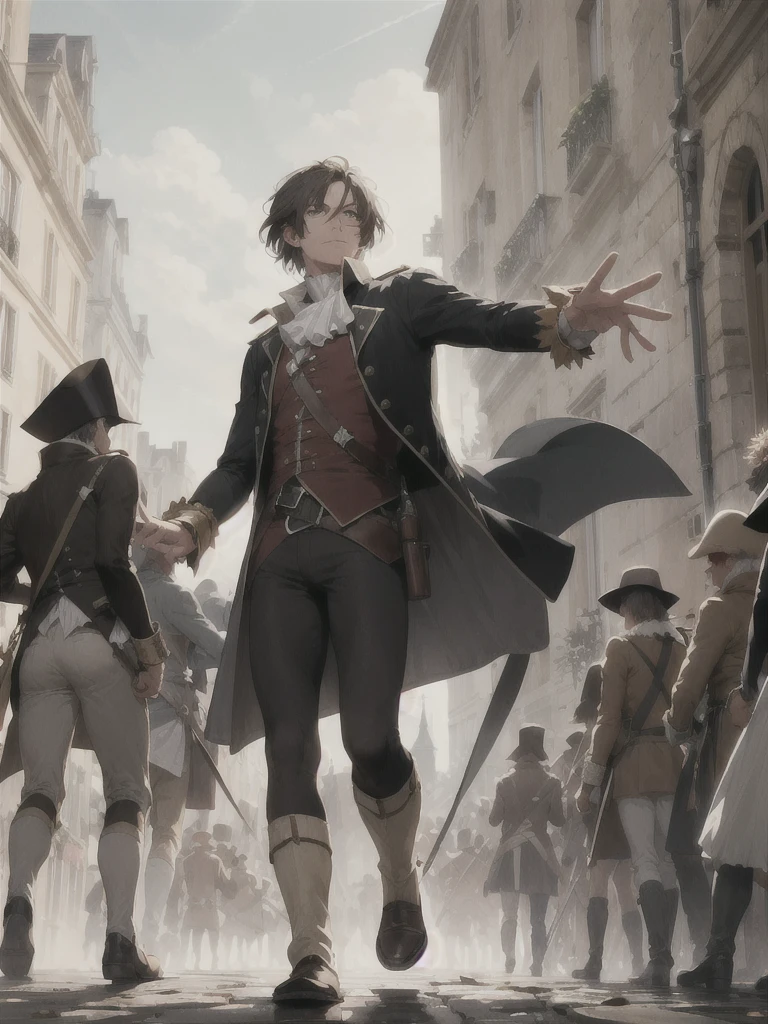 high resolution, ultra detailed. POOR man in the French revolution