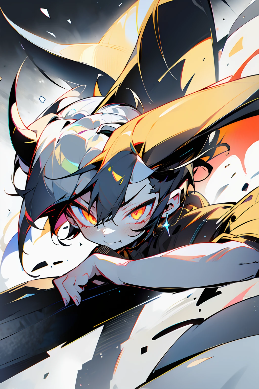 The whole body is covered with talisman paper,happy,Shota,Bulge in pants,blush,emaciated,little devil,Devil Horns,Orange-red eyes,Brownish-black skin,As a pet,Collar,Demon King,Hypnosis,Swimming pants,muscle,章鱼Tentacles ,Tentacles,fighting,estrus,Nice looking back,Hug from behind,Stick out your tongue,Slobber