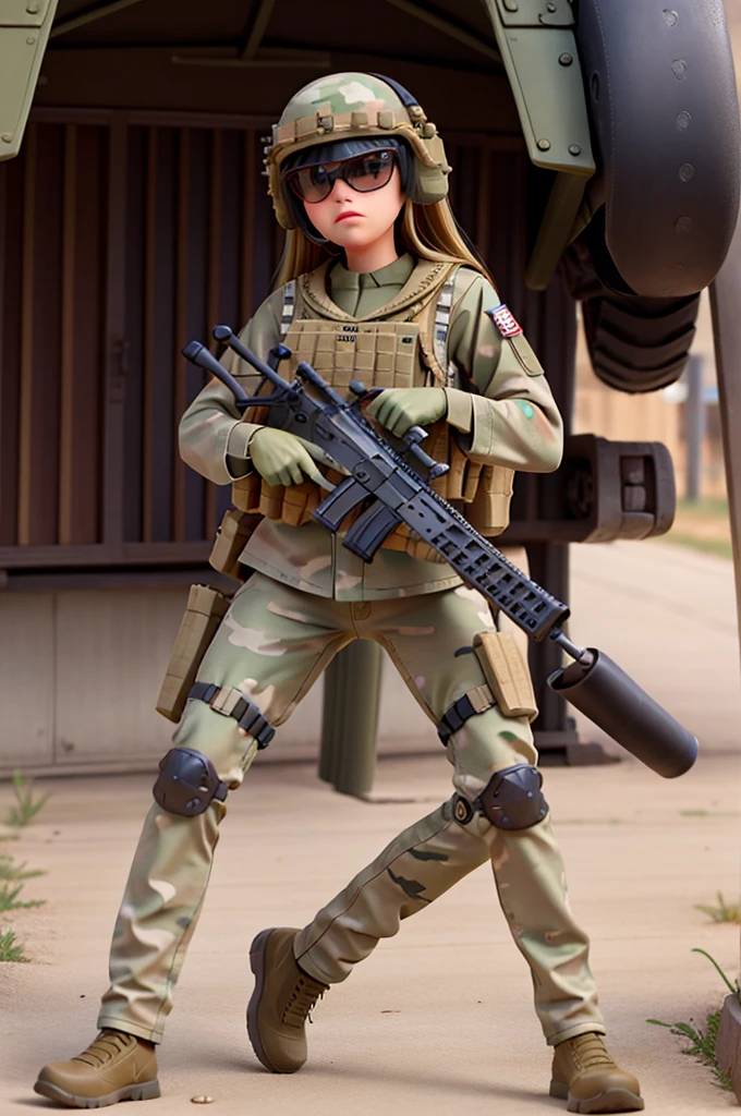 American Military full military armored and picking guns m416