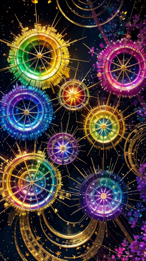 Fantastic scenery、firework、firework大会、Rainbow colorsのfireworkが打ちあがっている瞬間、With the night sky、壮大なfirework、future都市、Highest quality、masterpiece, (Diffuse reflection of light:1.2), When the fantastic rainbow turns into shadow, bathed in a mystical atmosphere.The cats are watching too、Colorful Cats, Cast magic spells. evoke a sense of wonder and awe. A fusion of natural grandeur and magic, Weaving dreams into reality. Behold, null, And the unknown, Fleeting、And an eternal moment, 16K, Ultra-high resolution.Realistic, Ultra-high resolution, to be born,future、Rainbow colorsに光り輝く、Rainbow colors、The world 30 years from now。