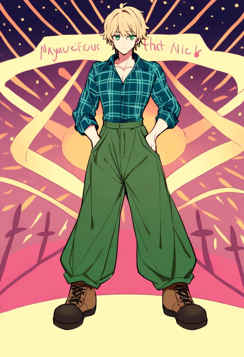 Yeah, that'd be nice. Thank you.

Well, my main (and probably only) OC is probably Edward.

He's a caucasian male that stands at 6'1"ft, 180lbs.

Has a medium build with a bit of muscle, shaggy blonde hair, emerald blue green eyes, a bit of stubble.

And mostly dresses up in casual attire, red or blue plaid shirt, baggy jeans, old work boots.