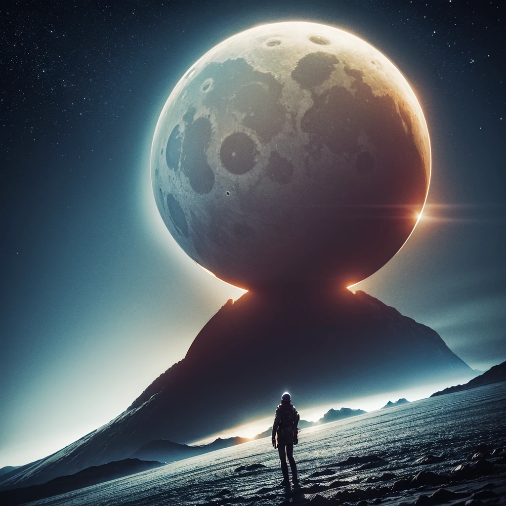Eclipse landscape alien world