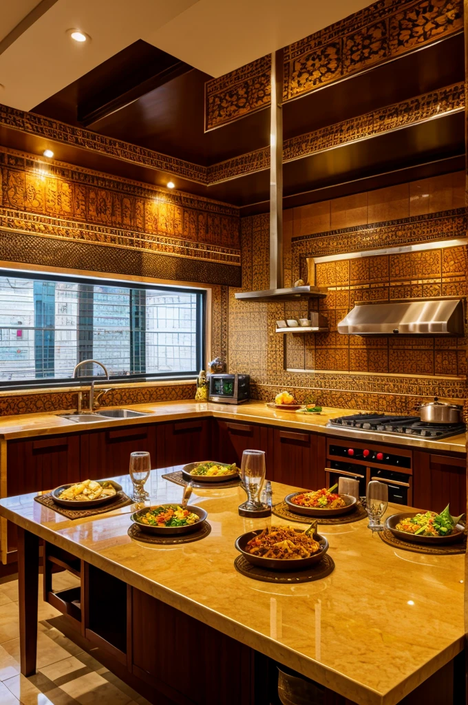 Indian kitchen and kitchen food is decorated inside Mumbai