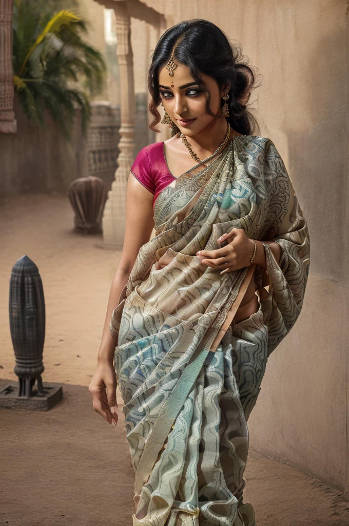 (high quality:1.6, masterpiece:1.6, HDR, 128K), (hyper-realistic, photorealism), 6 ft tall beautiful indian girl with big, wearing Saree, background road, (hourglass figure:1.5), (cleavage), 36dd,
(Looking into the camera:1.5),
(RAW Photos, Highest quality), (reality, reality的:1.4), (flying debris),
Beautiful details, Beautiful lip detail, Highly detailed eyes and face,
Perfect body overall,
Smiling Kindly(1.6), (different saree color and design:1.6)