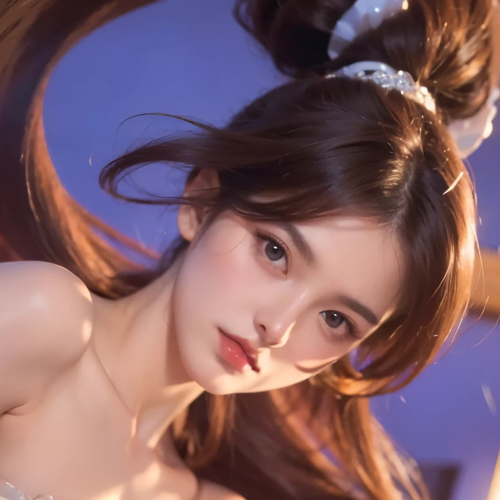 A beautiful girl, detailed eyes, beautiful detailed lips, extremely detailed face, long eyelashes, delicate features, porcelain skin, serene expression, elegant hairstyle, chiaroscuro lighting, dramatic lighting, cinematic color palette, oil painting, masterpiece, photorealistic, hyper detailed, 8k, best quality