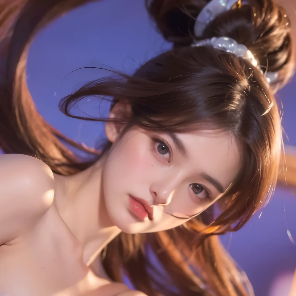 A beautiful girl, detailed eyes, beautiful detailed lips, extremely detailed face, long eyelashes, delicate features, porcelain skin, serene expression, elegant hairstyle, chiaroscuro lighting, dramatic lighting, cinematic color palette, oil painting, masterpiece, photorealistic, hyper detailed, 8k, best quality