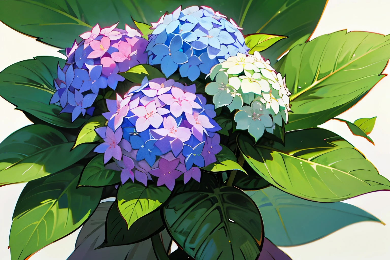Hydrangea flower、leaf
