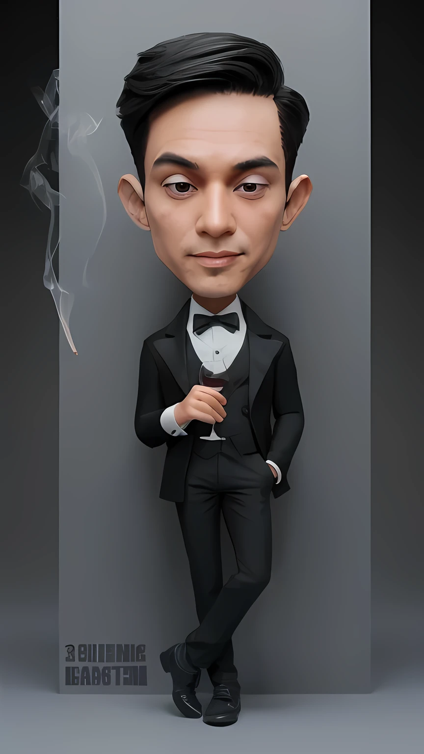 3d anime, emoji, lustful, black background, sweating, smirking