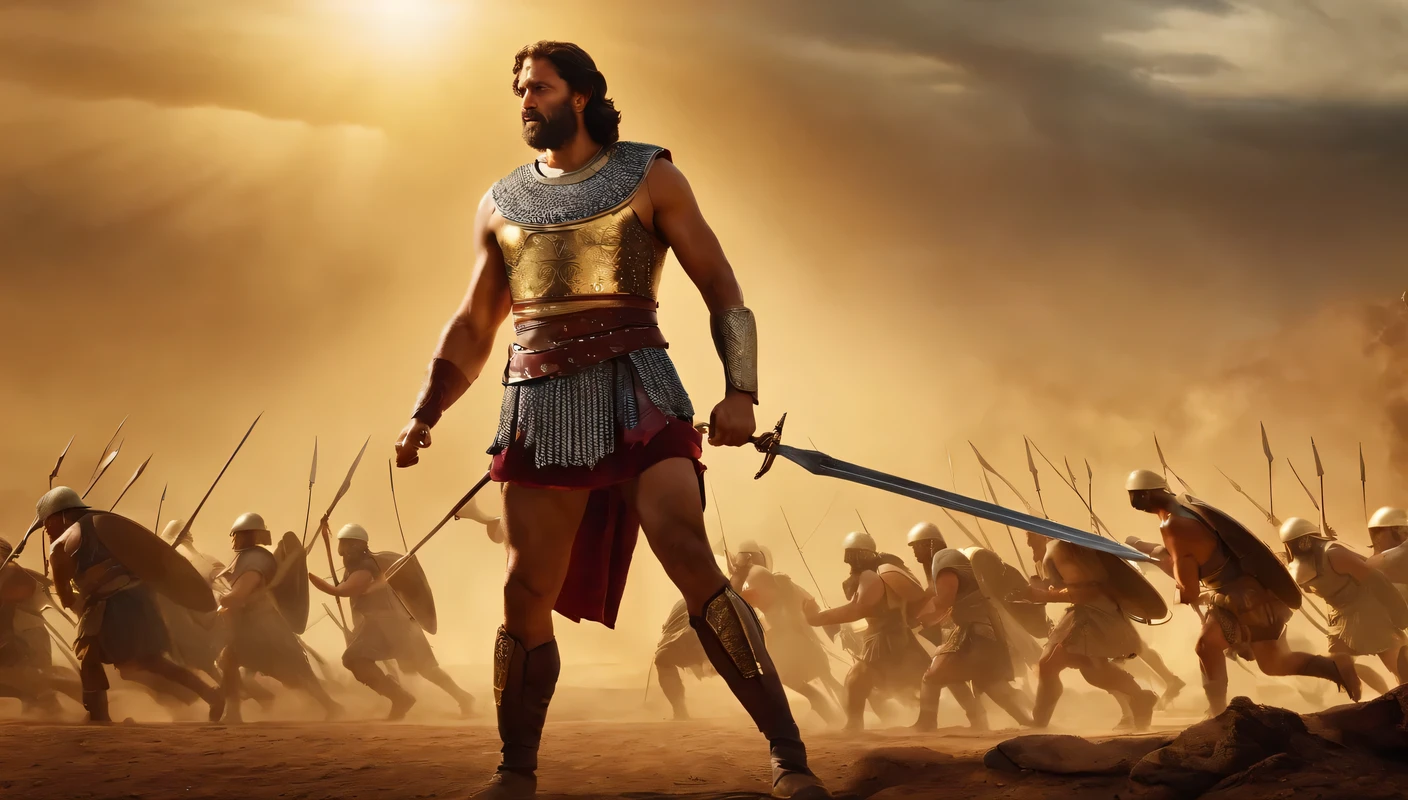 David killed Goliath with a sling and several soldiers.