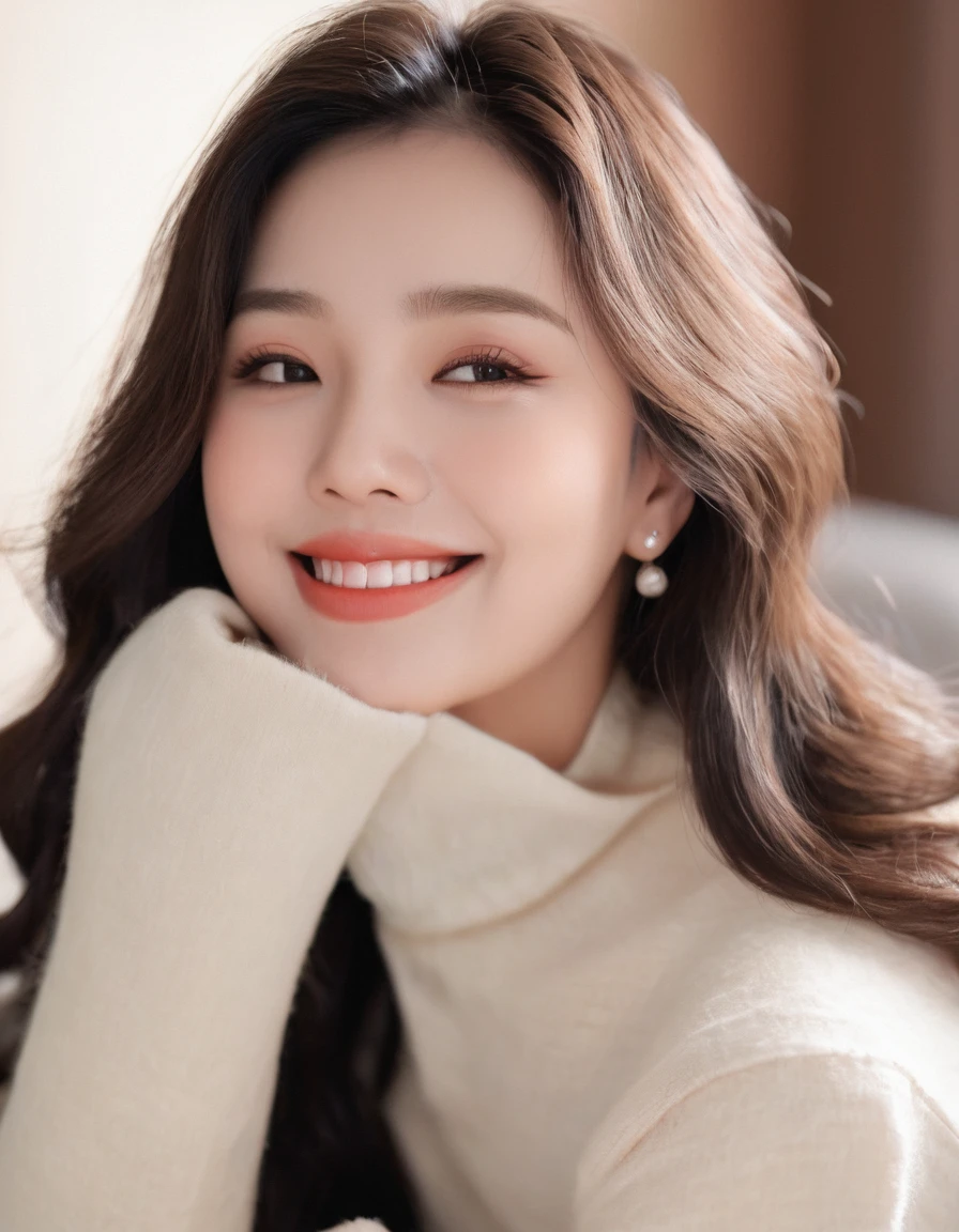 beautiful woman ultra-detailed, masterpiece, highest quality, love letter, POV,smile, blush