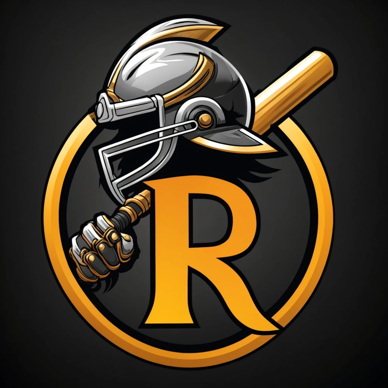 The logo for The Red Clay Raiders baseball team incorporating red black and gold.