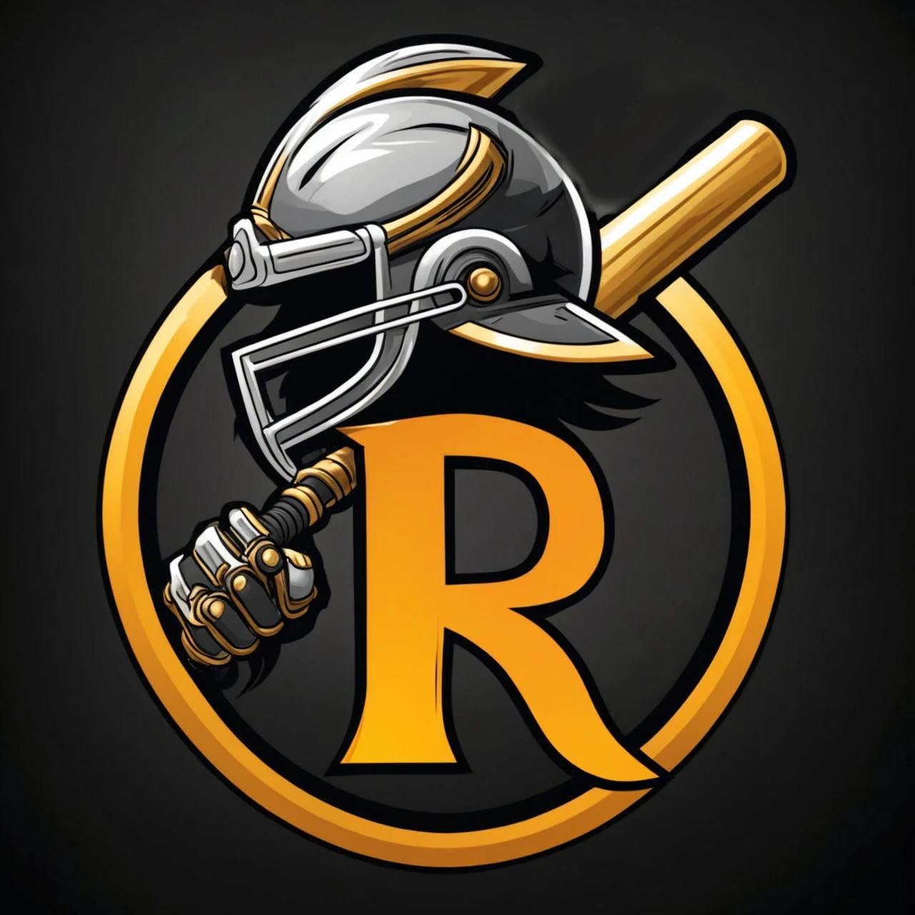 The logo for The Red Clay Raiders baseball team incorporating red black and gold.