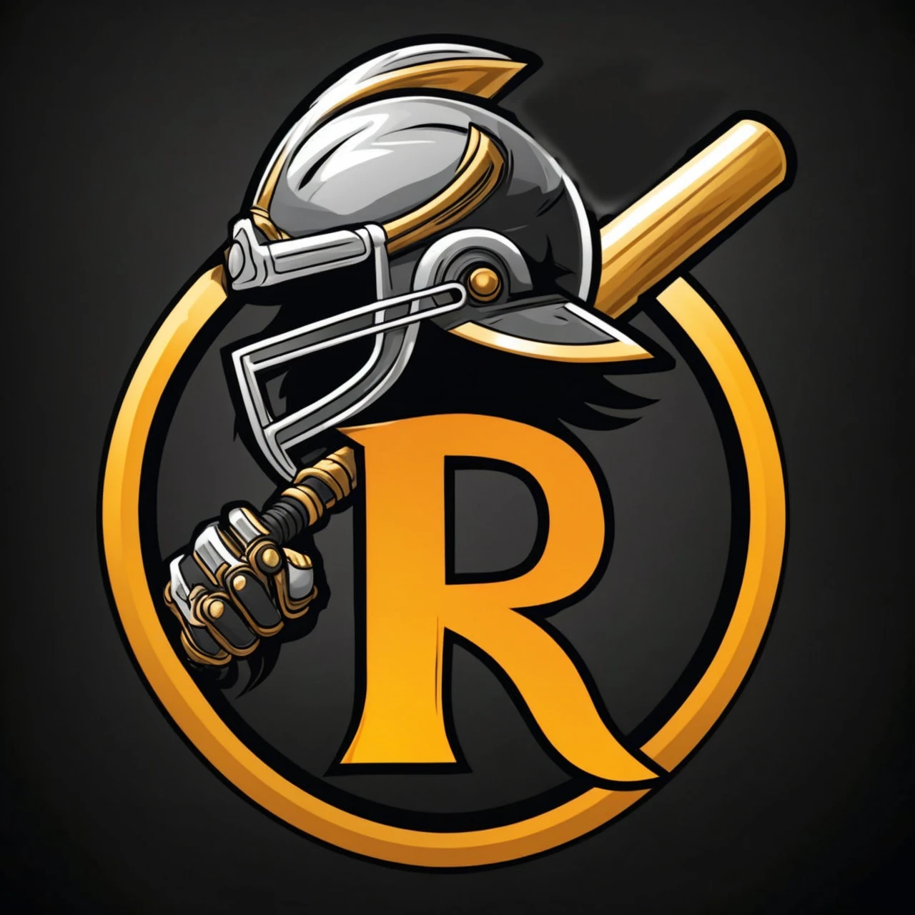 The logo for The Red Clay Raiders baseball team incorporating red black and gold.