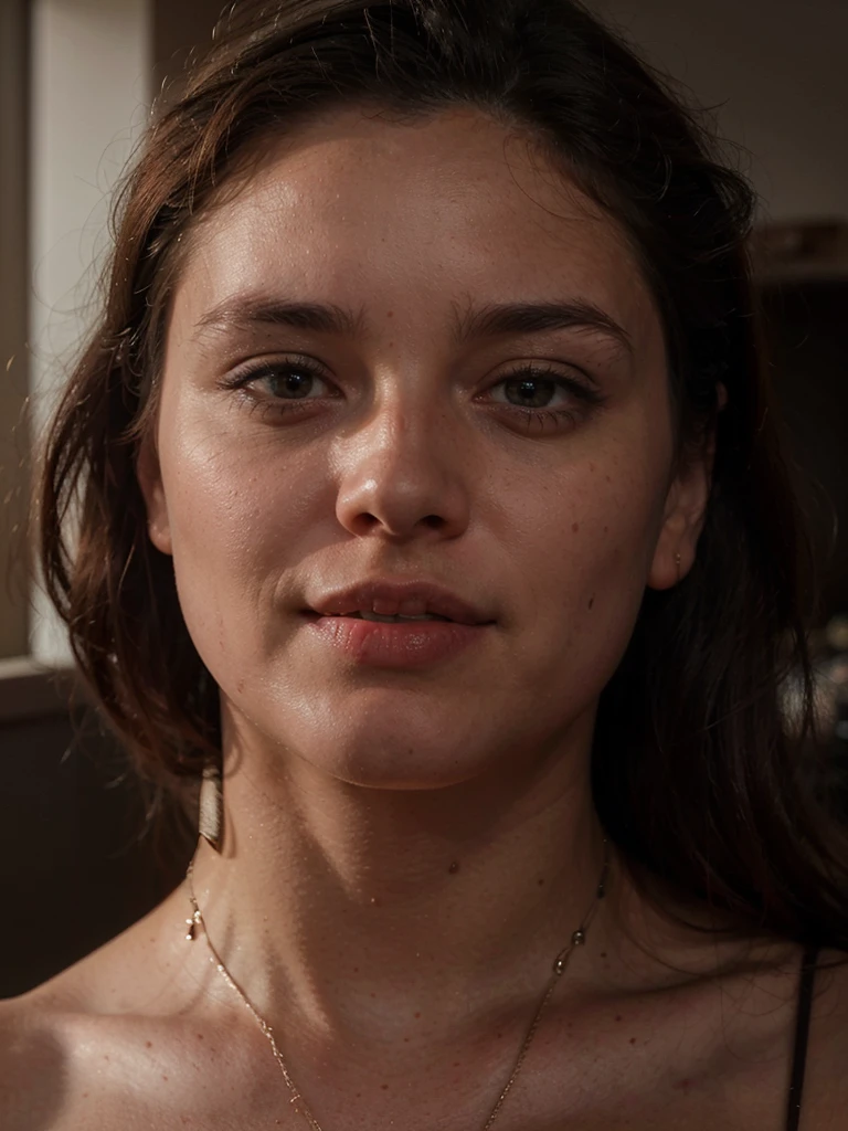 Jenna Ortega, jortega:2, beautiful eyes and lips, 20-year-old woman, perfect face, ultra-detailed, realistic:1.37, colored portrait photography, naked,WET skin, covered in cum, soft lighting, intense gaze, professional studio lighting, high-res, vivid colors