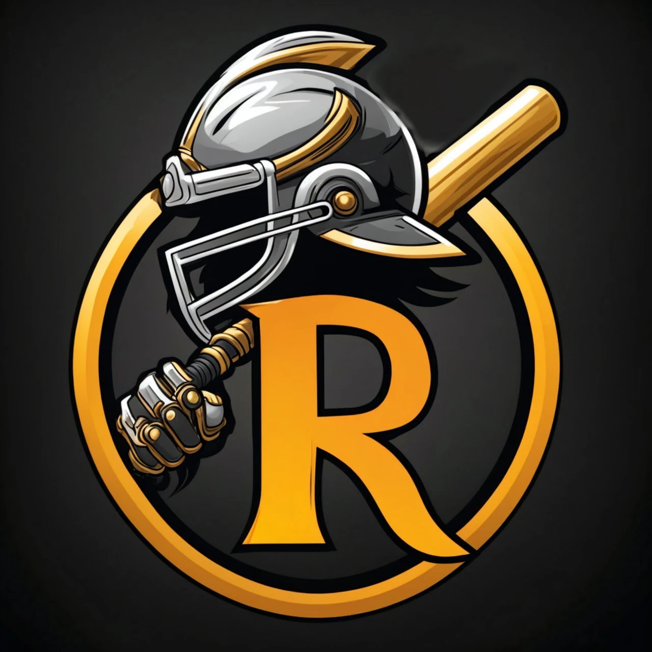incorporate red black and gold. Baseball team logo.