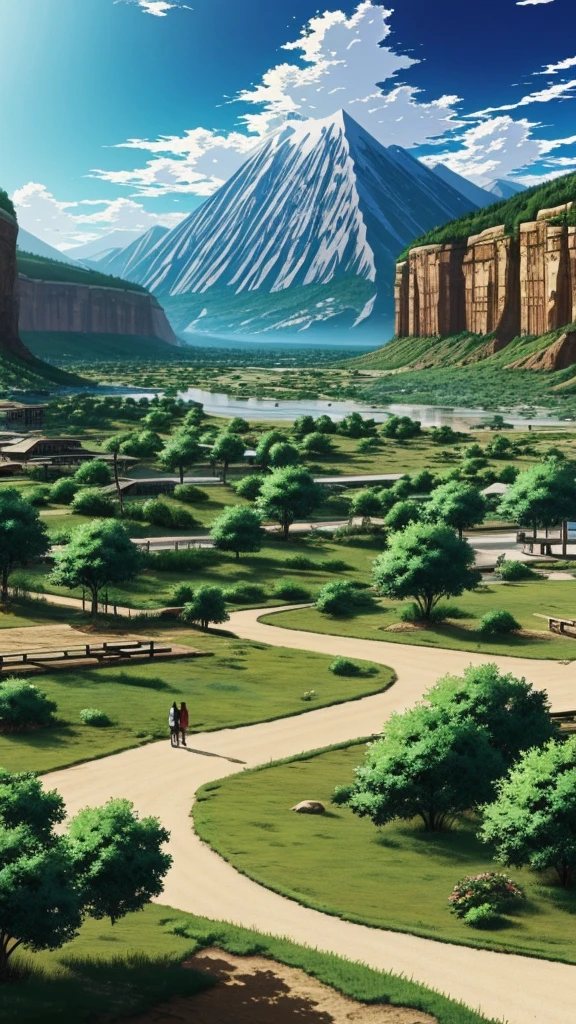 Make an image of the landscape from the anime bleach