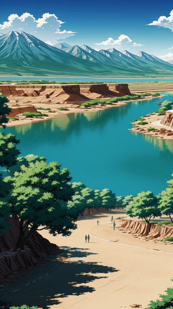 Make an image of the landscape from the anime bleach