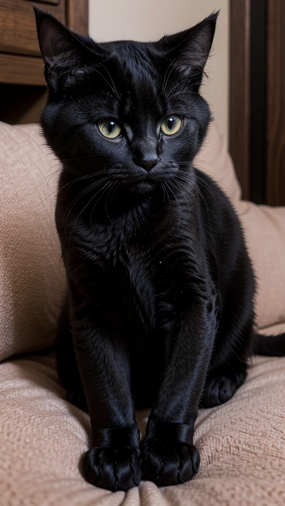 A black cutie cat, playing