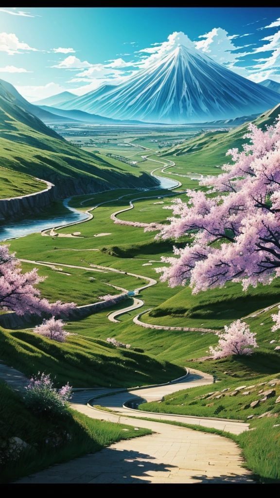 Make an image of the landscape from the anime bleach 