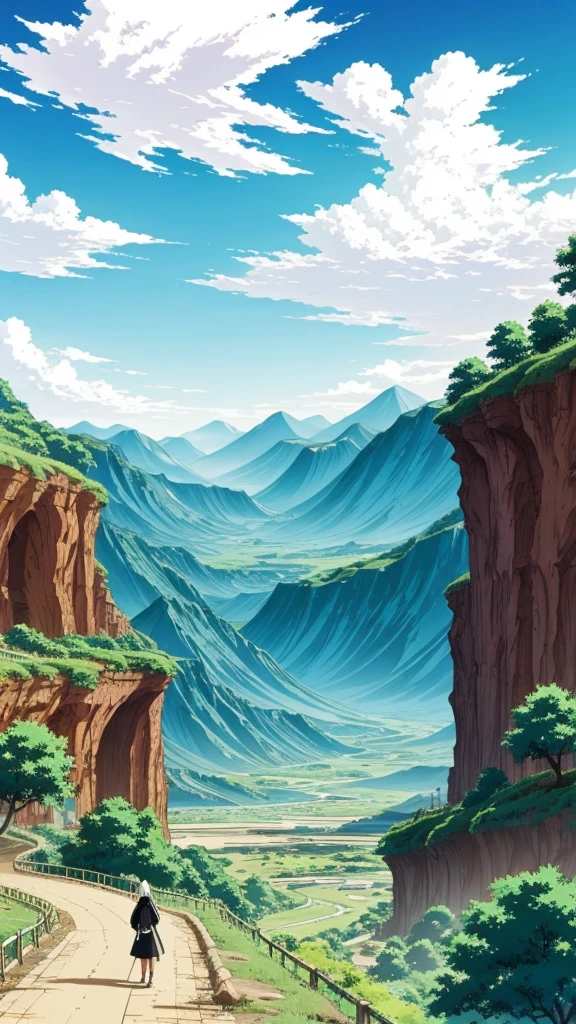 Make an image of the landscape from the anime bleach