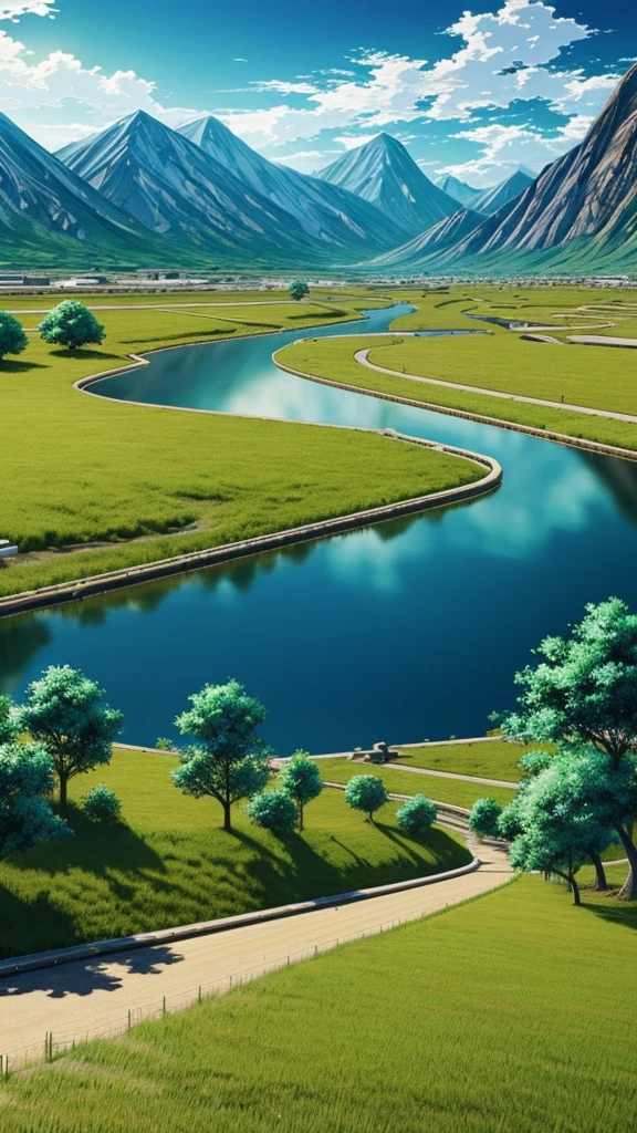 Make an image of the landscape from the anime bleach 