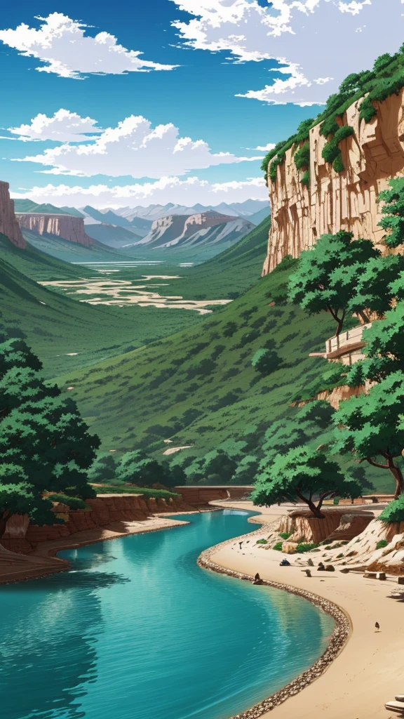 Make an image of the landscape from the anime bleach
