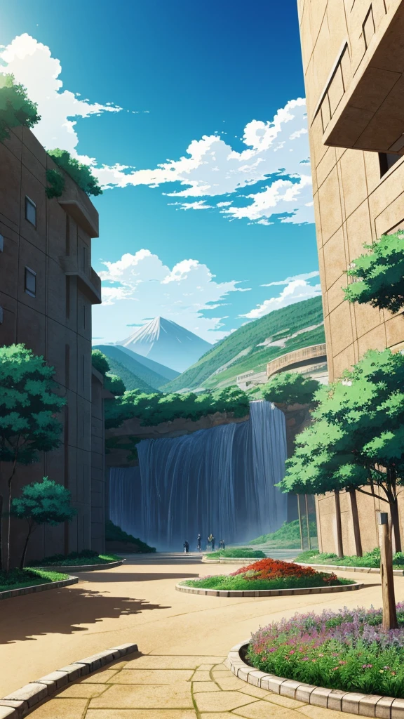 Make an image of the landscape from the anime bleach