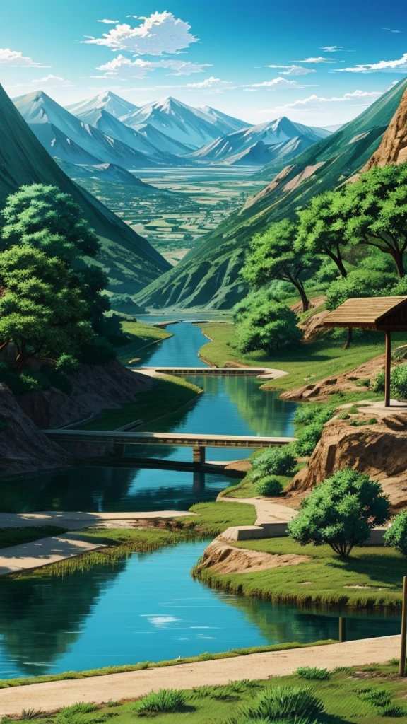 Make an image of the landscape from the anime bleach 