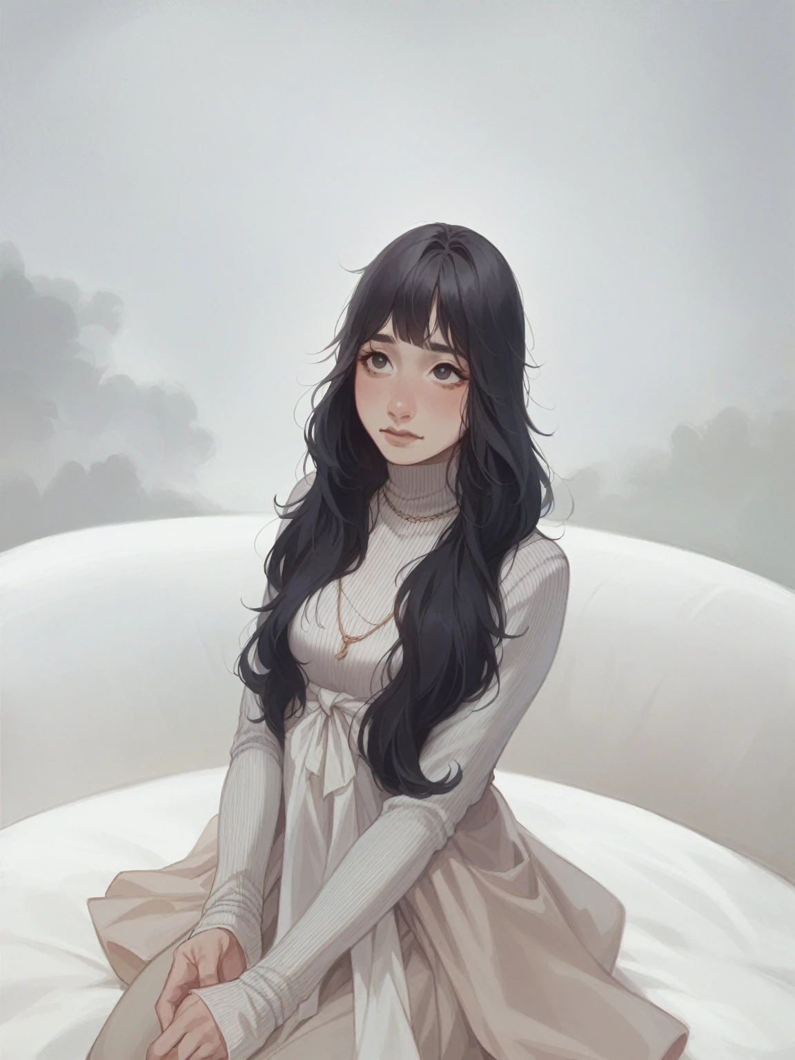 (Highest quality、8K、32k、masterpiece、Hmph:1.2)、Cute Japanese Women Photos、Very short bob hair、Upper Body、necklace、Shooting from the sky、Don&#39;Don&#39;Don&#39;Don&#39;Don&#39;t look at the audience、(Realistic、Realistic:1.37)、1 Girl、Photographed in natural light、Physically Based Rendering、Excellent image quality、High resolution、1080P、(Detailed facial depiction)、(Detailed description of the hand)、(Detailed CG)、Rich details、(exquisite features)、(Best image quality)、(masterpiece)、(Beautiful Eyes)、Delicate clavicle、Various poses、profile、White wall、In front of the white door、(窓のあるWhite wallの部屋)、Earrings、Laughter、Spring Clothes、 Shortcuts、short hair、((White blouse))