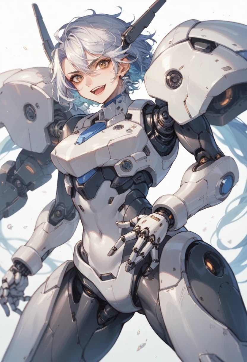 Mecha、Sexy Cyborg、battle、excited 、battle