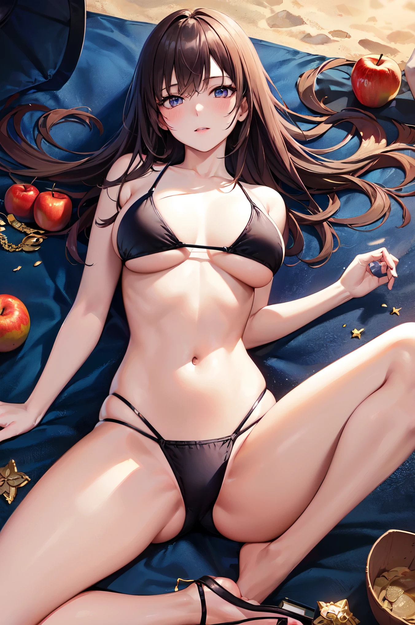 Focus on people. Create and express your most radiant self. ((masterpiece)), (((Highest quality)))), ((Super detailed)), (Ultra-realistic), (Highly detailed CG illustrations), (Very delicate and beautiful), masterpieceとしての少女たち, Highest quality, Realistic Skin, Realistic Fabric, Photorealistic illustration focused on a girl with realistic and highly detailed eyes in the center front. This is an absolute rule, And the next sentence describes the quality of the image:.
break
(((apple, putting an apple on her breast from above, Shot from above, holding an apples, There is a woman in a sexy micro bikini sitting on a beautiful beach, Bikini Portrait, Beautiful bikini girl, Gravure Girl, Beautiful woman, Fairy portrait, Beautiful Adult Book Bikini Girl, Bikini Girl Queen))), Create amazing anime artworks that are currently trending with seaStation, Showcasing exquisite beauty and seductive aesthetics. Japan high school girl, like々Have a beautiful face and clear eyes, Lying on a grassy hill under the stars "Princess Mononoke". The grass sways gently in the wind, Sounds of nature that provide a soothing soundtrack. Her dynamite body and smooth skin shine in the moonlight.. Her clothes and accessories, Realistically drawn, Depends on the material of the fabric. The stars are twinkling in the sky, Add realism to your scene. This photo shows、She lives bravely in this different world.、It captures a miraculous moment in life.。. Sony a1 mirrorless camera and Sony FE 24-105mm f/2.Use an 8L lens/4G OSS Lens. Set the ISO sensitivity to 32,000、Shutter speed 1/125 seconds. The image must be framed with the girl in the center, Above me is a vast sky with stars shining "Princess Mononoke" background. --16 pieces:9-5 o'clock.1 --style 生 --q 2 --s 750