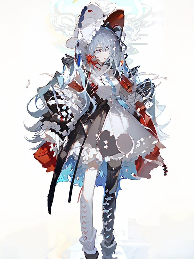 A girl,(Standing picture),(whole body),Character Design,Fashion Design,Complex headdress,Complex clothes,little Red Riding Hood,cute