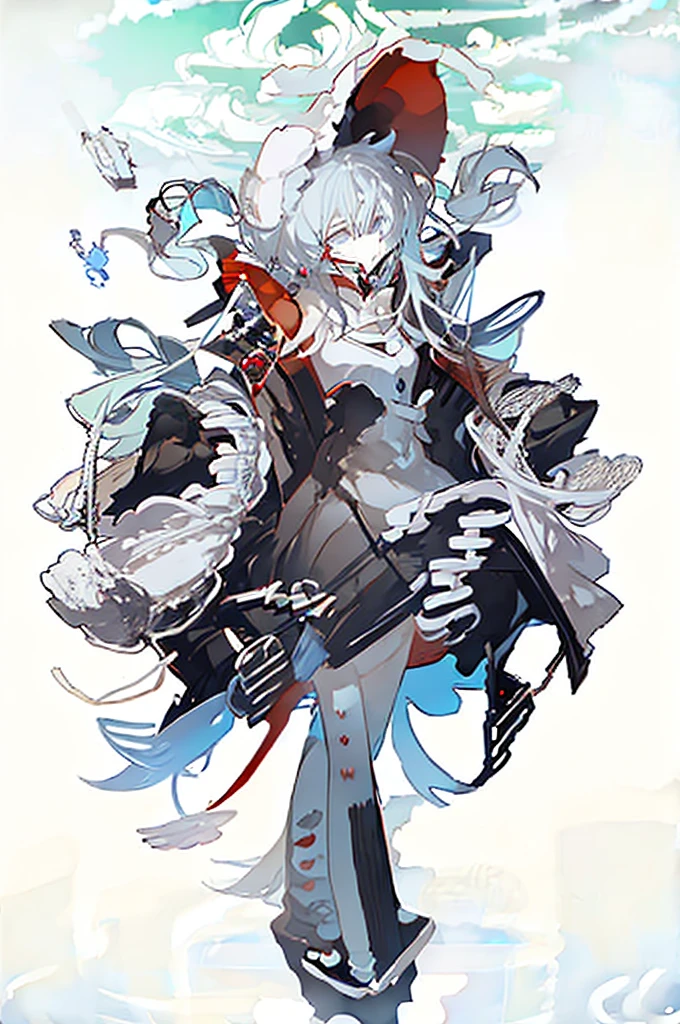 A girl，（Standing picture），（whole body），Character Design，Fashion Design，Complex headdress，Complex clothes，little Red Riding Hood，cute