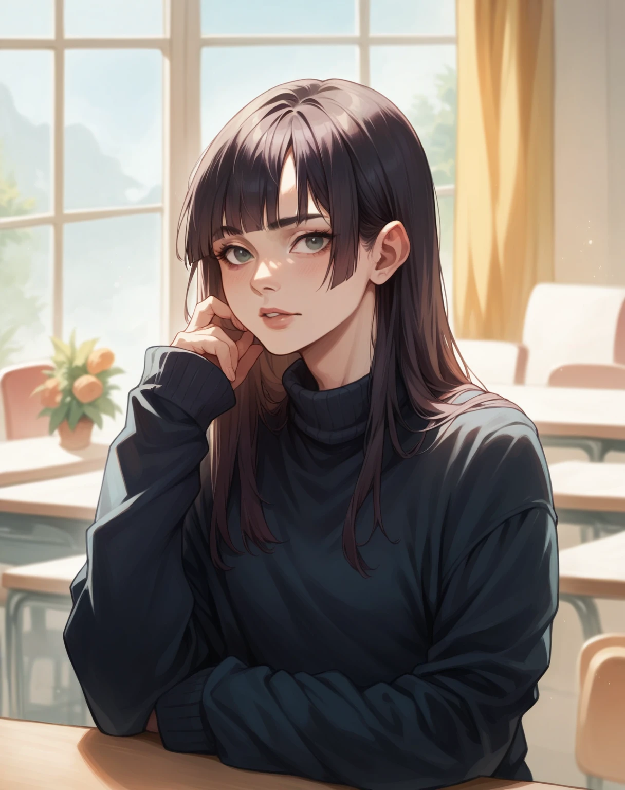 Stylish cafe、Realistic Face、Layered Cut