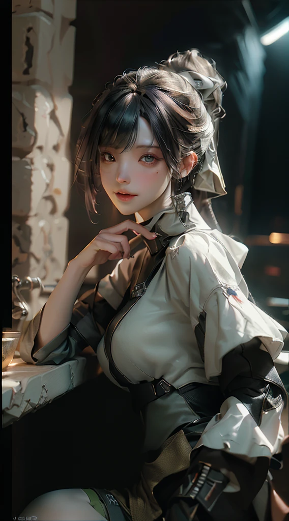 ((Best quality)), ((masterpiece)), (detailed:1.4), 3D, an image of a beautiful cyberpunk female,HDR (High Dynamic Range),Ray Tracing,NVIDIA RTX,Super-Resolution,Unreal 5,Subsurface scattering,PBR Texturing,Post-processing,Anisotropic Filtering,Depth-of-field,Maximum clarity and sharpness,Multi-layered textures,Albedo and Specular maps,Surface shading,Accurate simulation of light-material interaction,Perfect proportions,Octane Render,Two-tone lighting,Wide aperture,Low ISO,White balance,Rule of thirds,8K RAW,