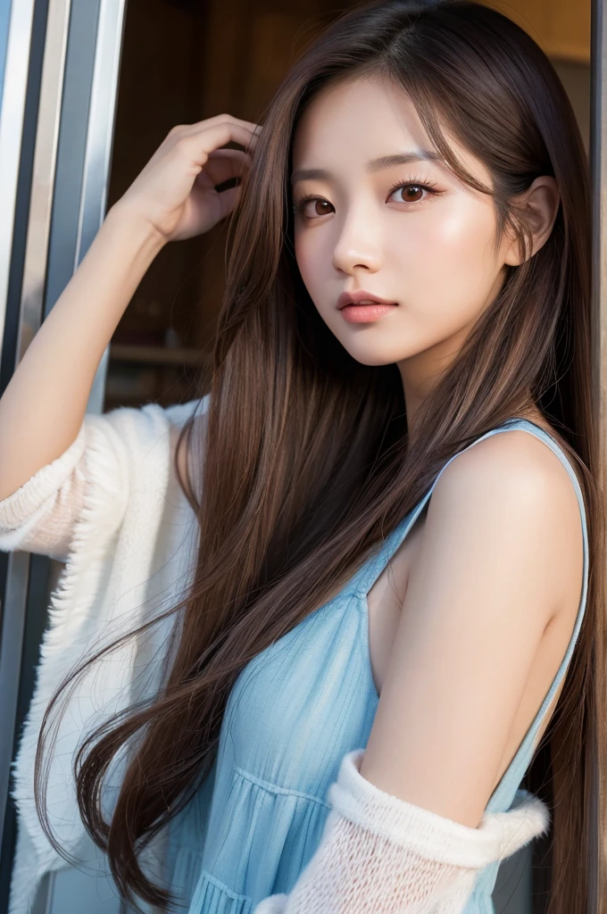Asian woman with long brown hair, Larisa Manovar, TWICE's Tzuyu, Gorgeous Young Korean Woman, Jaeyoung Nam, Beautiful Korean Women, Beautiful young Korean woman, Lee Ji-eun, Lee Ji-eun, Choi Hong-hwa, Popular Korean makeup, Popular Korean makeup
