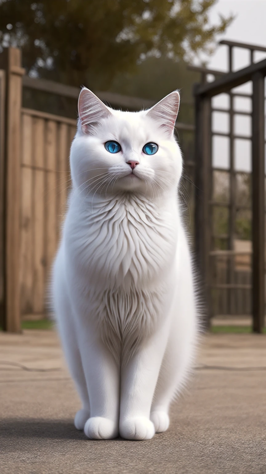 White fluffy cat