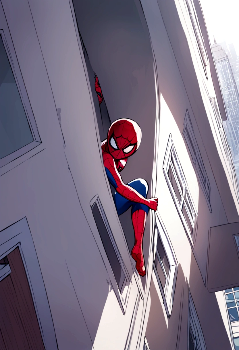 Vemon is in a building while escaping from Spiderman